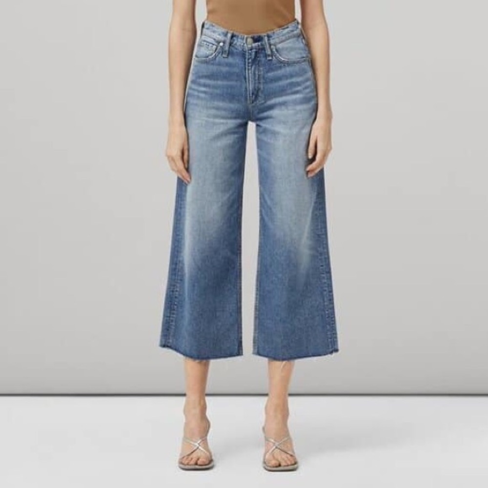 Rag & Bone‎ | Andi High Rise Ankle Wide Leg Jean Quinn Wash Size 28